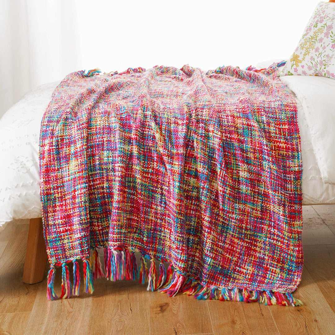 Couverture tissée colorée